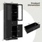 63 Inch Tall Freestanding Bathroom Storage Cabinet with 3-Position Adjustable Shelves and 2 Glass Doors